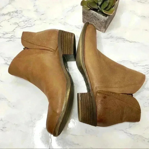 Lucky Brand leather double zip booties, camel - Picture 5 of 8
